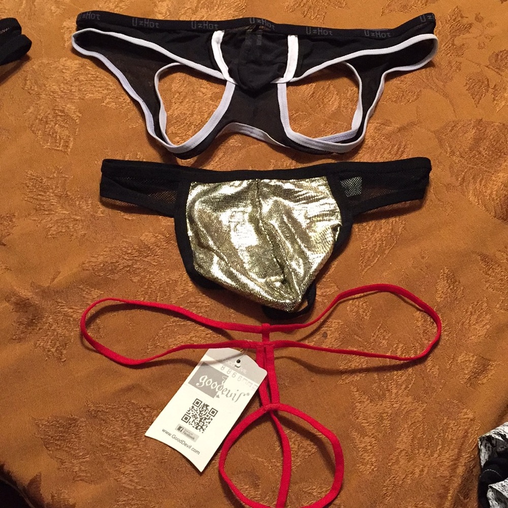 SOLD .....THREE MENS SIZE XL G-STRINGS  NEW